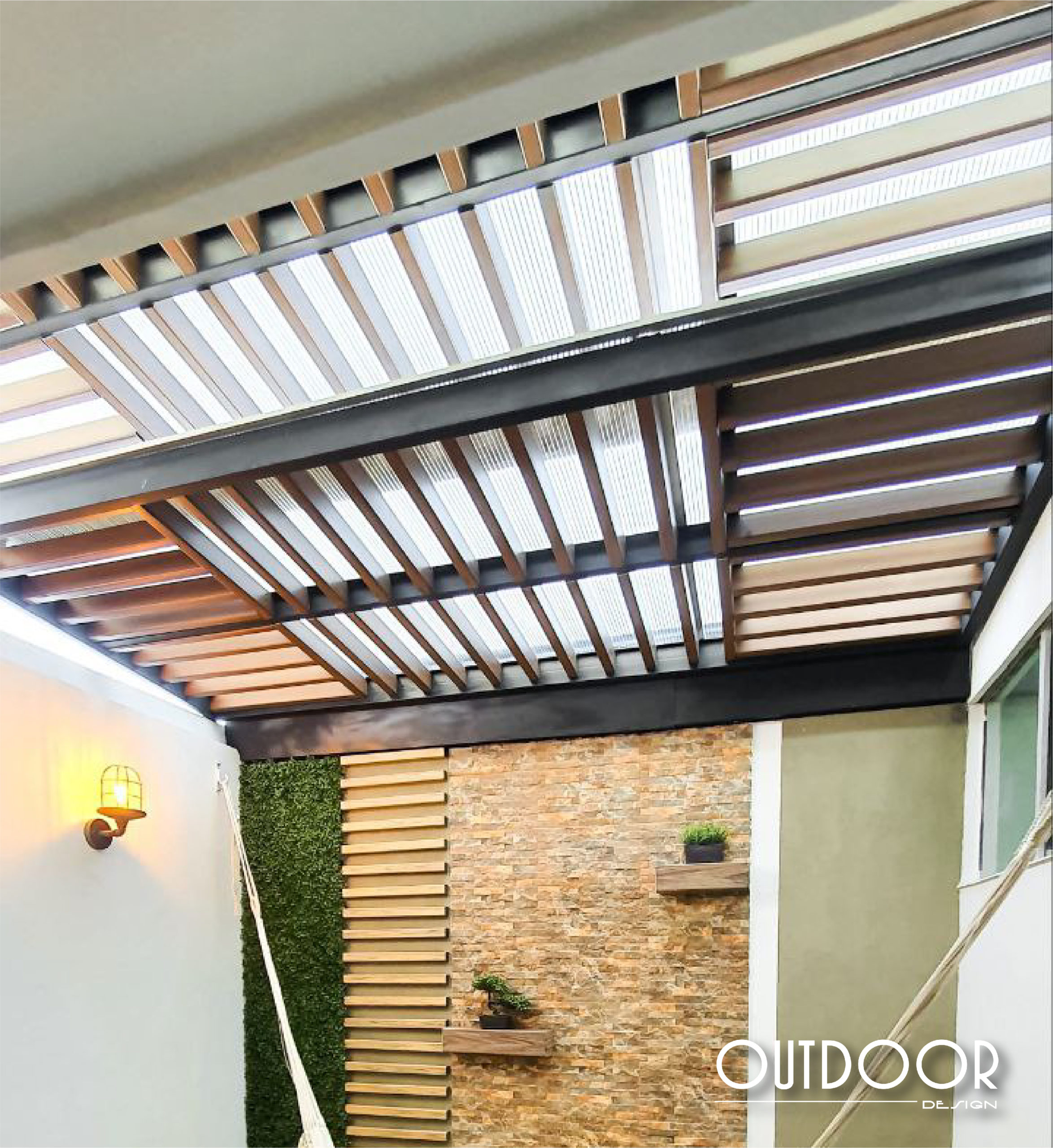 Pérgola entre muros